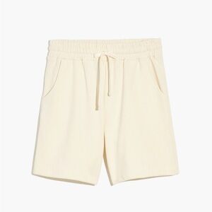 Madewell Cotton-Hemp Pull-On Sweatshorts in Antique Cream size XL